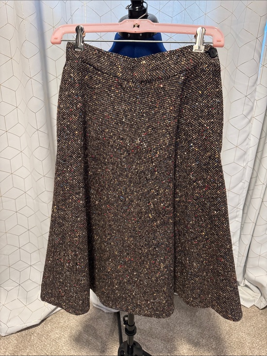 Dresses & Skirts - Vintage Women's Tweed A-Line Skirt in Brown Speckle